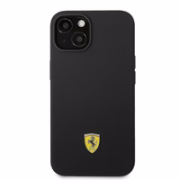 Ferrari FEHMSIP14SBK iPhone 14 6.1" melna/melna cietais apvalks silikona metāla logotips Magsafe