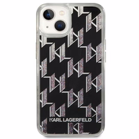Karl Lagerfeld KLHCP14SLMNMK iPhone 14 6.1 "cietais viedtālruņa apvalks melns / melns šķidrais mirdzums Monogram