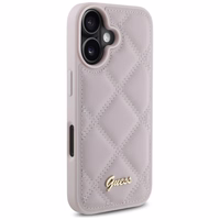 Guess stepēts metāla logotips viedtālruņa apvalks iPhone 16 - rozā