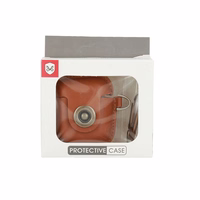 Ādas apvalks Airpods - gaiši brūns