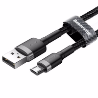 Baseus Cafule Micro USB kabelis 2.4A 1m (pelēks + melns)