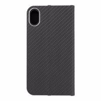 Viedtālruņa apvalks (m) - LUNA Book Carbon IPHONE XR melns (m)