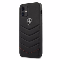 Ferrari FEHQUHCP12SBK iPhone 12 mini 5.4" melns/melns cietais apvalks Off Track Quilted