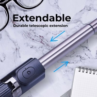 Selfie statīvs ar bezvadu attālināto vadību ar stabilizatoru GIMBAL SSTR-L08 melns