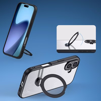 Dux Ducis Aimo Mag vāciņš ar magnētisko gredzenu un statīvu iPhone 17 – melns