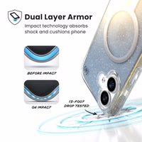 Speck Presidio Lux MagSafe - iPhone 17 maciņš (Hyper Mirror Glitter / sudrabs Metallic)