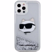 Karl Lagerfeld KLHCP12MLNHCCS iPhone 12/12 Pro 6.1" sudraba/sudraba cietais apvalks Mirdzošs Choupette Galva