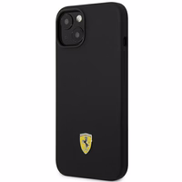 Viedtālruņa apvalks Ferrari FEHCP14SSIBBK iPhone 14 6.1 melns silikona metāla logotips