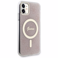 Guess GUHMN61H4STP iPhone 11 6.1" rozā/rozā cietais apvalks 4G MagSafe