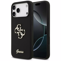Guess Silikona lielais 4G uzraksts apvalks iPhone 17 Pro Max - melns