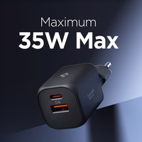 Spigen Essential EE352EU USB-C / USB-A 35W sienas ladetajs - Melns