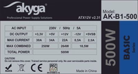 Akyga AK-B1-500 power supply unit 500 W 20+4 pin ATX ATX pelēks