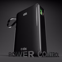 Portatīvais lādētājs SBS 20000 mAh 20W ar iebūvētu USB-C kabeli un digitālo indikatoru - melna