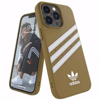 Adidas OR veidots apvalks PU iPhone 13 Pro Max - bēšs un zelta