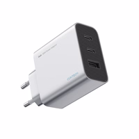 Cuktech 65W GaN sienas lādētājs 2xUSB-C 1xUSB-A pelēks