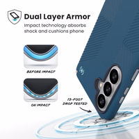 Speck Presidio2 Grip Magnet - Samsung Galaxy S26+ MagSafe maciņš (Deep Sea/sudrabs Metallic/Spell zils)