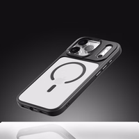 Rock Guard Objektīva Aizsardzība Sērijas Magnētiskais Viedtālruņa apvalks Iphone 17 Air caurspīdīgs-melns