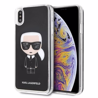 Karl Lagerfeld KLHCI65ICGBK iPhone XsMax melns Iconic Glitter maciņš