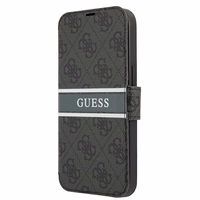 Guess GUBKP13S4GDGR iPhone 13 mini 5.4" pelēks/pelēks grāmatas tipa apvalks 4G Stripe
