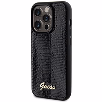 Guess Sequin Script Metal viedtālruņa apvalks iPhone 13 Pro / 13 - melns