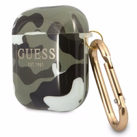 Guess GUA2UCAMA AirPods apvalks zaļa/haki Camo kolekcija