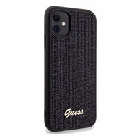 Guess Disco Metāla uzraksts viedtālruņa apvalks iPhone 11 / Xr - melns