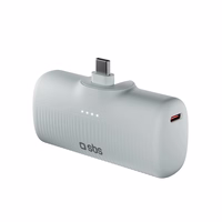 SBS EcoPower 5000 mAh 10W portatīvais lādētājs ar iebūvētu USB-C portu - pelēka