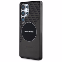 AMG Magnētiskais caurspīdīgs rombu viedtālruņa apvalks Samsung Galaxy S25 Ultra - melns