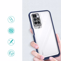 Caurspīdīgs 3in1 viedtālruņa apvalks Xiaomi Redmi 10 rāmja gēla vāks zils