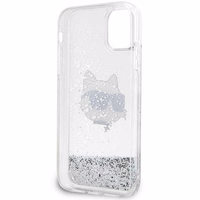 Karl Lagerfeld KLHCN61LNCHCS iPhone 11/XR sudraba/sudraba cietais apvalks Mirdzošs Choupette Galva
