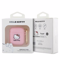 Hello Kitty silikona 3D Kitty galvas apvalks AirPods 1/2 - rozā