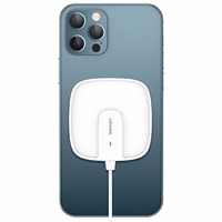 USAMS Bezvadu lādētājs US-CD159 magnetic W1 15W Extra-thin iPhone 12 series balts CD159DZ02