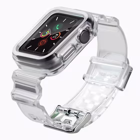 Silikona aproce siksniņa apvalks siksniņa gaismas komplekts Apple Watch 38mm - melns