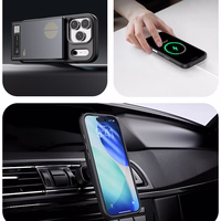 Rock Guard Objektīva Aizsardzība Sērijas Magnētiskais Viedtālruņa apvalks Iphone 17 Air caurspīdīgs-melns