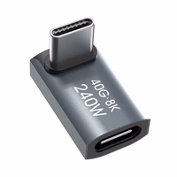Wozinsky WPKF-01 USB-C - USB-C 40Gb/s 240W 8K OTG leņķa adapteris - pelēks