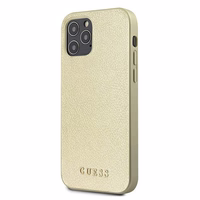 Guess GUHCP12LIGLGO iPhone 12 Pro Max 6.7" zelta/zelta cietais apvalks Iridescent