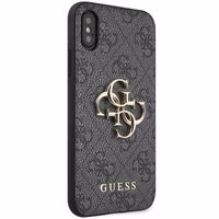 Guess 4G lielais metāla logotips viedtālruņa apvalks iPhone X/XS - pelēka