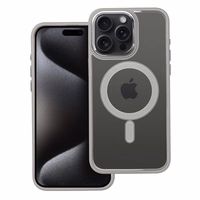 COLOR EDGE MAG COVER magnētiskais viedtālruņa apvalks, savietojams ar MagSafe, IPHONE 15 Pro Max, titāna pelēks