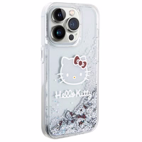 Hello Kitty Liquid Glitter Charms Kitty Head viedtālruņa apvalks iPhone 13 Pro Max - sudraba