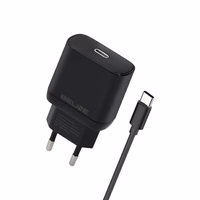 Beline Tīkla lādētājs 1x USB-C 25W + USB-C kabelis melna PD 3.0 BLNCB25C GaN