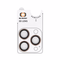 Grūdinātais stikls Tel Protect 3D objektīva aizsargstikls uz kameru iPhone 15 Pro/15 Pro Max titāna krāsa (lēcas 3 gab.)