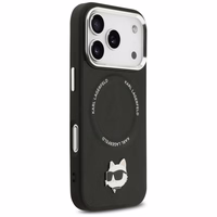 Karl Lagerfeld Choupette Pin Magnētiskais viedtālruņa apvalks iPhone 17 Pro - melns