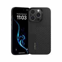 Benks Montage Magnētiskais Armor Air Kevlar viedtālruņa apvalks PC rāmis 600D+1500D (MB65) Iphone 16 Pro melns