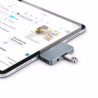 HUB Tech-Protect V6 4in1 USB-C - USB-A 3.0 / USB-C PD100W / HDMI / mini jack 3.5mm - pelēks