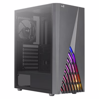 Aerocool DELTABKV1 ATX PC Case RGB Front Full Side Window 12cm Fan melns