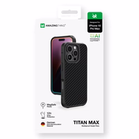 AmazingThing Titan Max viedtālruņa apvalks ar 1500D aramīda šķiedrām iPhone 16 Pro Max - melns