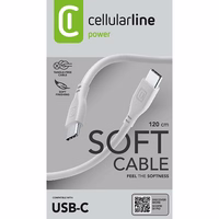 Cellularline Soft kabelis - USB-C to USB-C kabelis 1.2 m (grey)