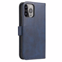 Magnet Case elegants grāmatas tipa apvalks ar statīvu iPhone 13 Pro zils