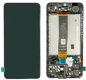 LCD screen Samsung A047 A04S 2022 ar touch screen un frame Melns original (service pack)