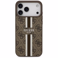 GUESS viedtālruņa apvalks IPHONE 17 Pro Max, saderīgs ar MagSafe GUHMP17XP4RPSW (4G Printed Stripes), brūns